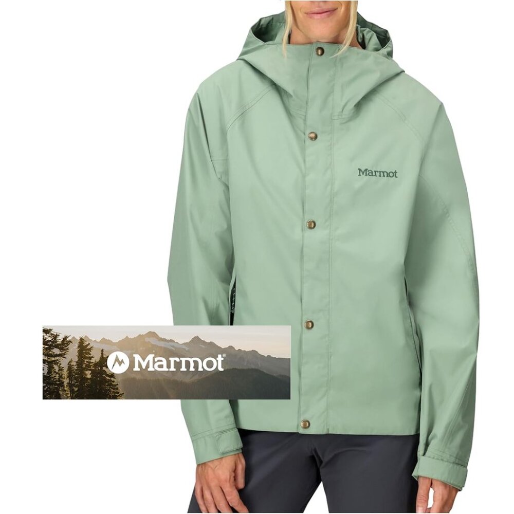 MARMOT {NWT} Women's Cascade Rain Jacket | Medium | Agate Green
